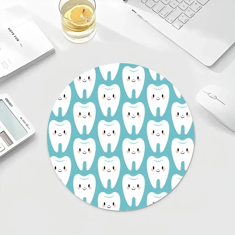 The Dentist Tooth INS Round Mouse Pad Office Computer Desk Mat Table Keyboard Big Mouse Pad Laptop Cushion Non-slip Mat