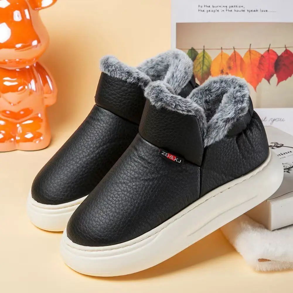 Men's Plus Size 48 Winter Slippers Warm Fleece Lined Waterproof Non-Slip Lightweight Thick Sole Indoor Outdoor House Shoes