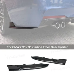 Real Carbon Fiber Rear Bumper Lip Splitters Aprons for BMW 3 Series F30 F35 MTech Sport 2012-2017 FRP Rear Chin Aprons Protector