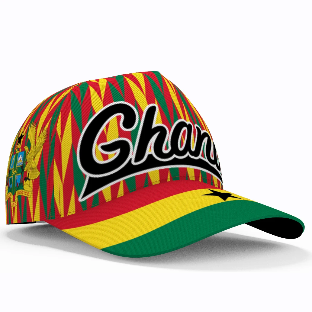 Ghana Baseball Cap Free Custom Made Name Team Game Logo Gh Peaked Hats Gha Country Travel Republic Nation Flag Ghanaian Headgear