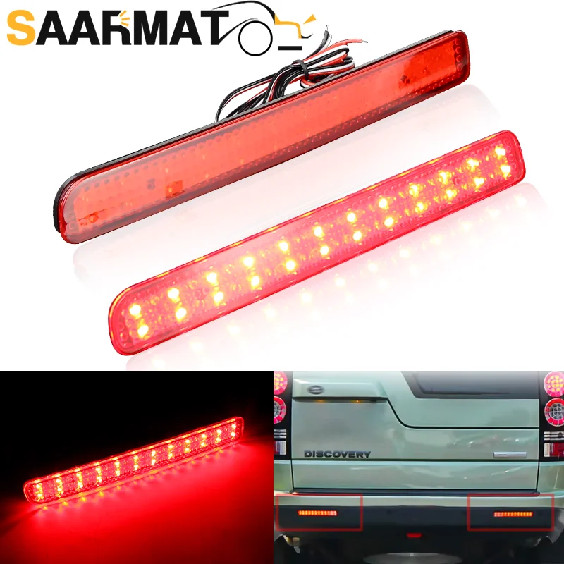 2PC Black/RED Lens No-Errors For Range Rover Sport L320 Discovery 3 4 Rear Tail Bumper Reflector LED Brake Light Car Accessories