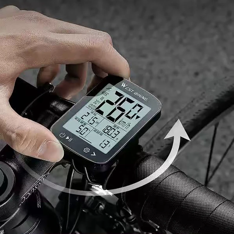 

ВЕЛОСИПЕД Интеллектуальный GPS велосипедный компьютер с большим экраном Беспроводной велосипедный спидометр IPX7 Водонепроницаемый легкий велосипедный одометр