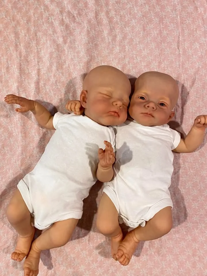 

NPK 18-дюймовый набор кукол Reborn — Twins Lily & Irys, размер для новорожденных, мягкое тканевое тело, ручная роспись, реалистичные коллекционные куклы