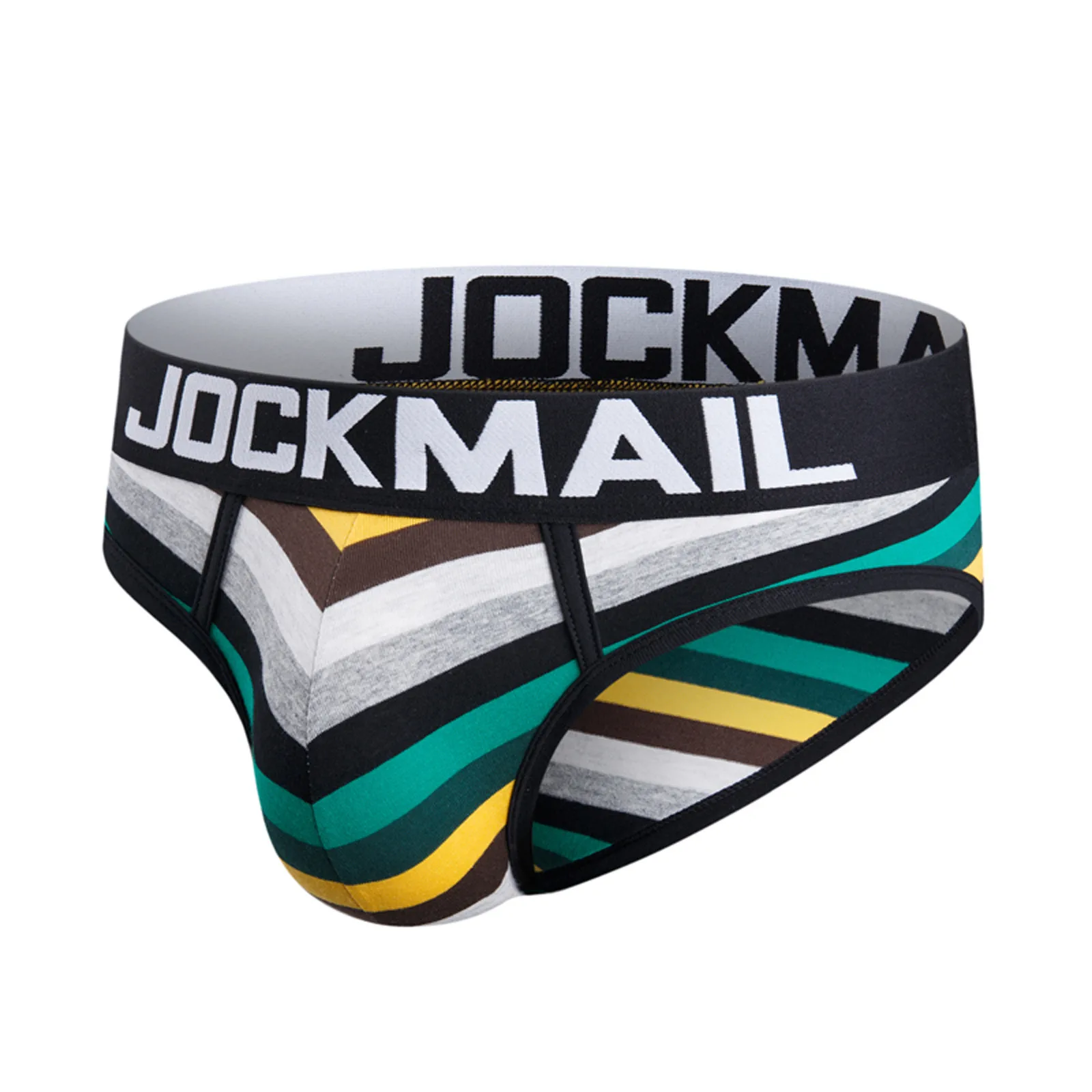 JOCKMAIL-Shorts de Boxer Listrado Respirável Masculino, Cuecas Sexy, Arco-íris, Cintura Baixa, Moda Masculina, Novo