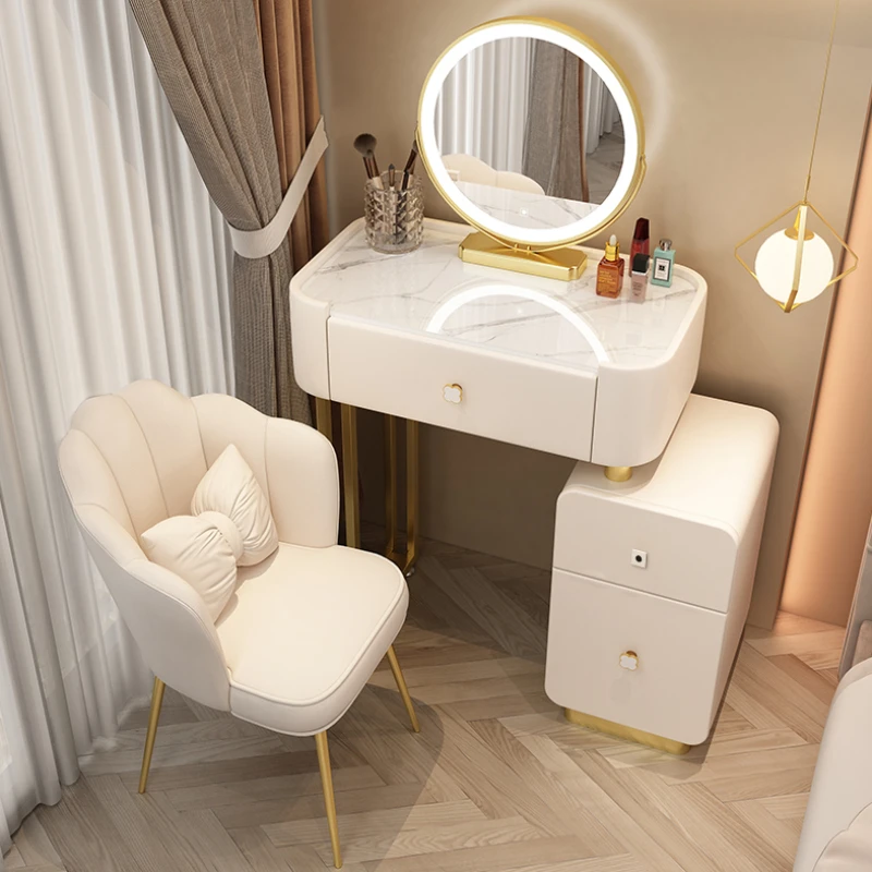 Kawaii Mirror Dressing Table Girls Women Living Room Desk Dressing Table White Modern Coiffeuse De Chambre Bedroom Furniture