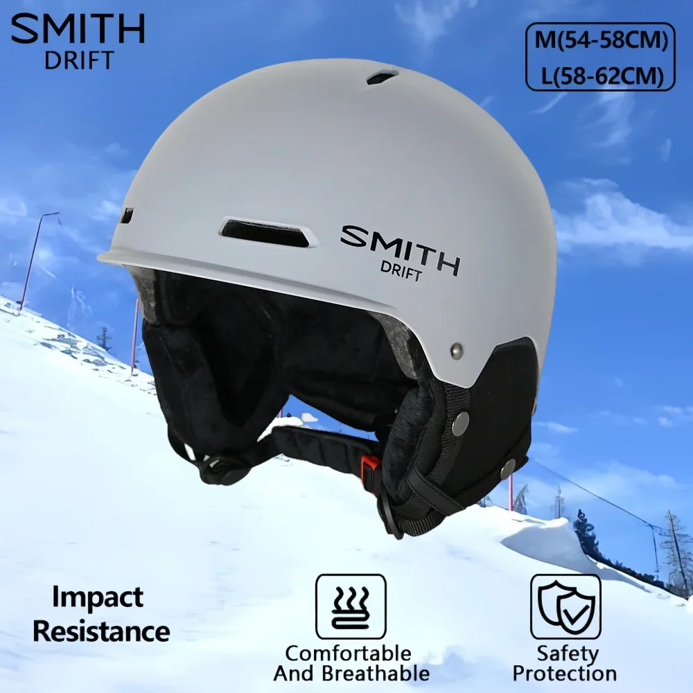 

Новый безопасный лыжный шлем SMITH DRIFT легкий, регулируемый, дышащий и удобный, мужские и женские спортивные лыжи на открытом воздухе.