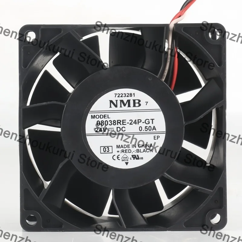NMB 08038RE-24P-GT 80X80X38MM 24V 0.50A 8038 frequency converter, silent, high air volume, 3-wire, cooling fan