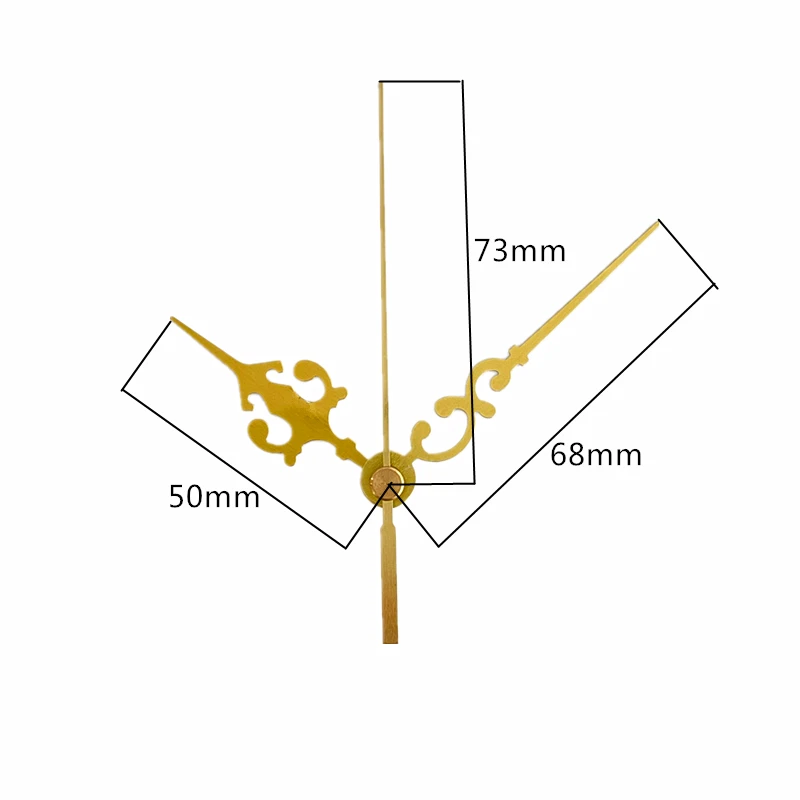 Gold Clock Hands Wall Modern Design Quartz Movement Mechanism DIY Clockwork Shaft for Hours Long Arrows Replacement Parts