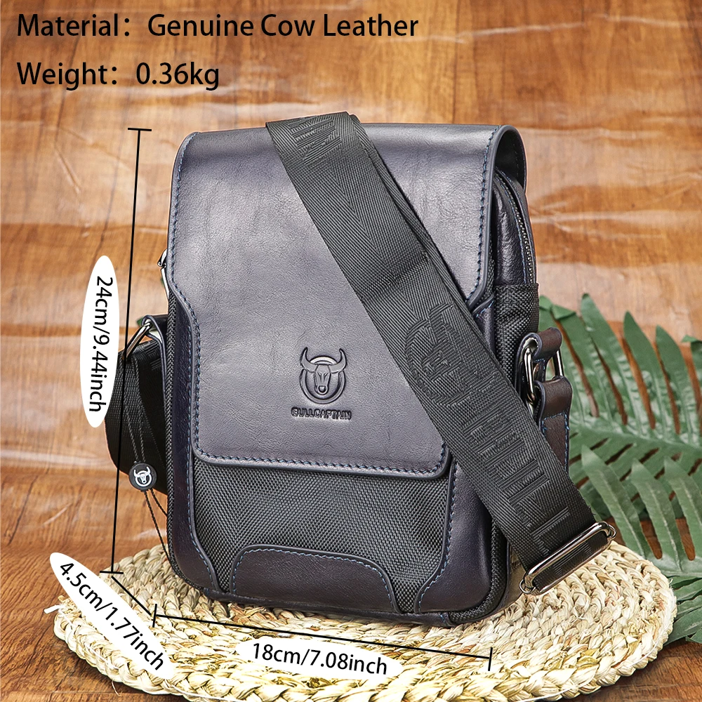 Royal Bagger Retro Business Shoulder Bags for Men Genuine Leather Casual Travel Crossbody Bag 1985