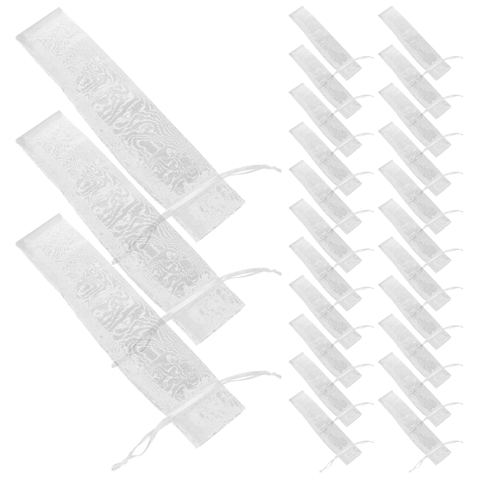 

50pcs Folding Hand Fan Gauze Bags Vintage Folding Fan Bags Handheld Fan Carrying Bag Hand Fan Bag Gauze Drawstring Bag Folding F