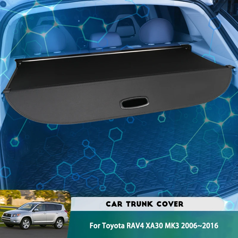 For Toyota RAV4 XA30 MK3 2006~2016 2007 Car Trunk Cargo Cover Organizer Partition Board Rear Boot Retracta Sun Shades Shielding