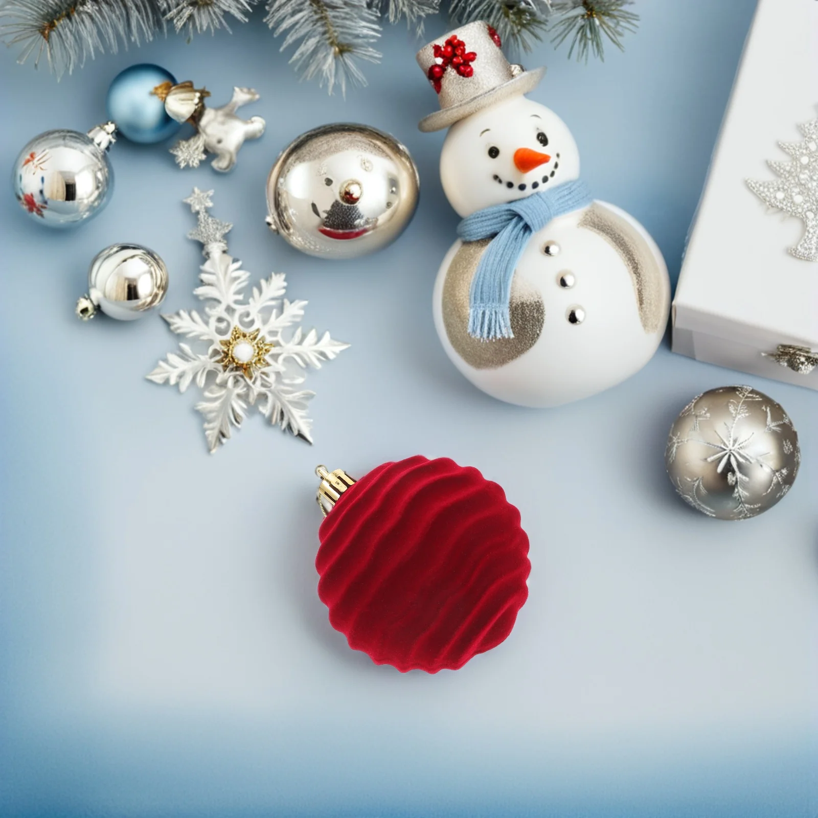 

12 Pcs Christmas Decoration Ball Ornaments Balls Flocked Light Bulb Tree Bulbs Flocking for Holiday Decorations Vintage