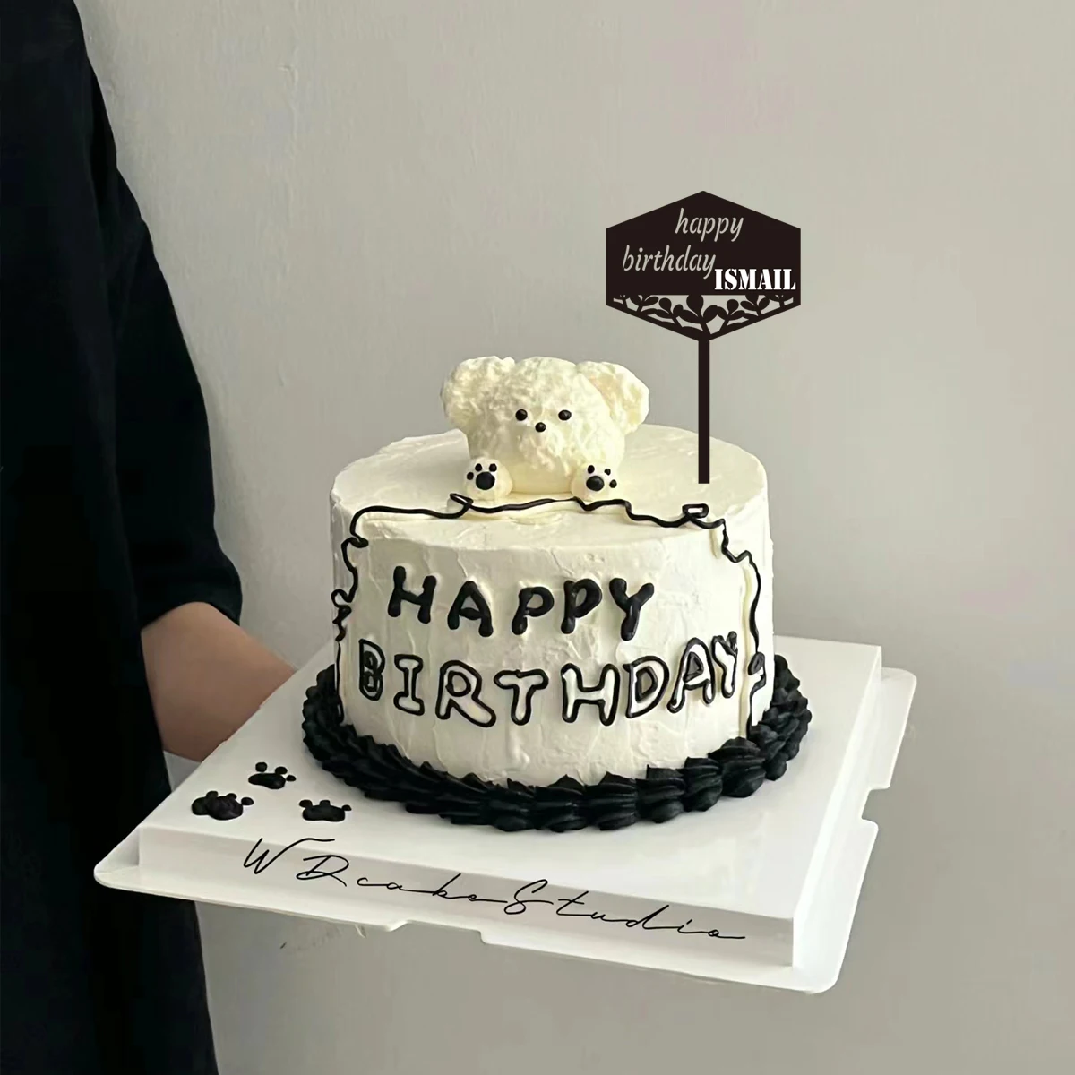 1PC Affordable Happy birthday wishes with star patterns Customized Name Cake Sign Cake Ornaments Unique Birthday Party Décor