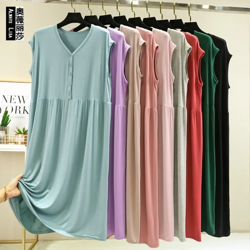 

Nightgowns Dresses Women's Clothing Homewear Summer Thin New Wearable Versatile Comfortable Breathable Simple Stylish Loose Fit