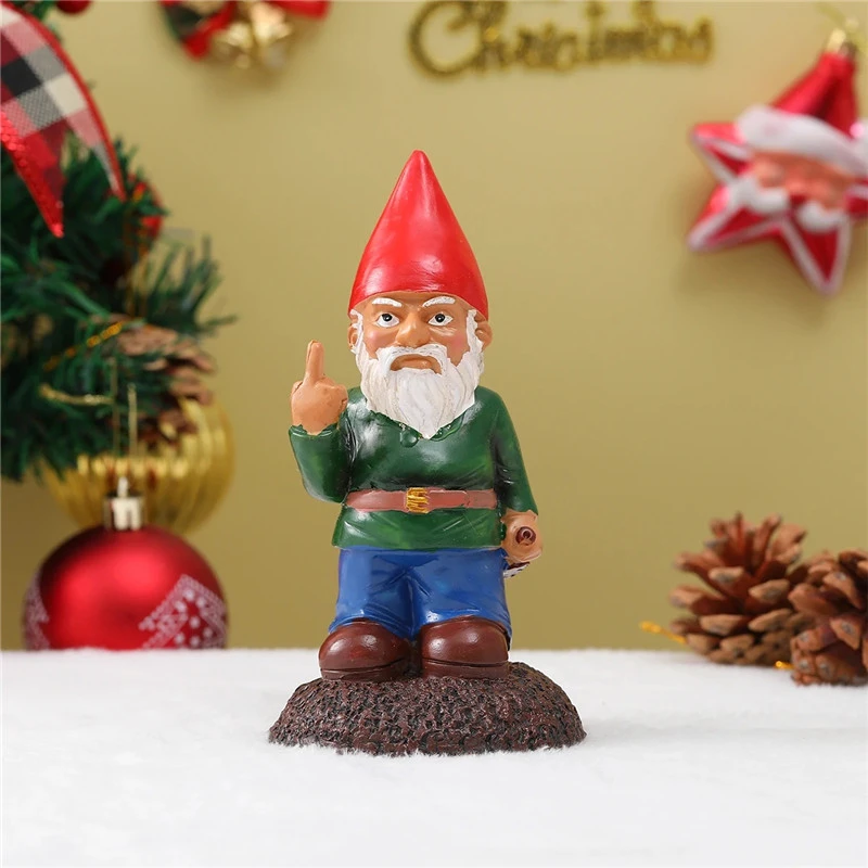 1pc Give The Middle Finger To Drink The Old Man Resin Decoration Gnome Statue for Lawn Garden Decor Ornament