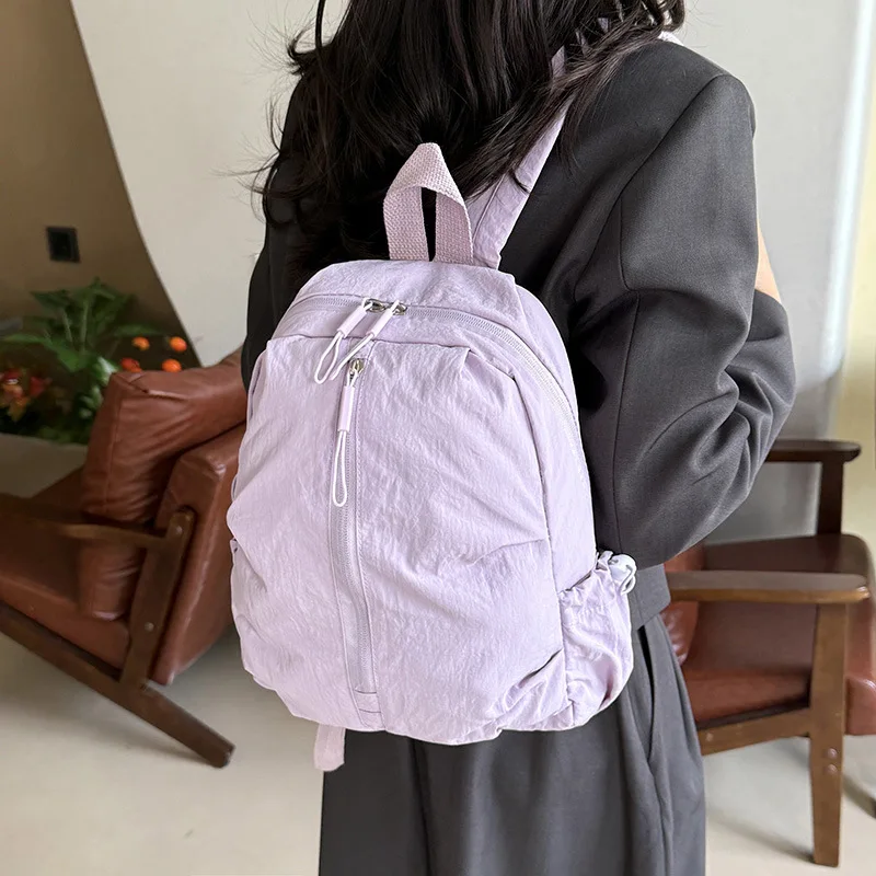 New Korean Style Macaron Color Lightweight Oxford Backpack for Women Casual High Appearance Oxford Shoulder Bag