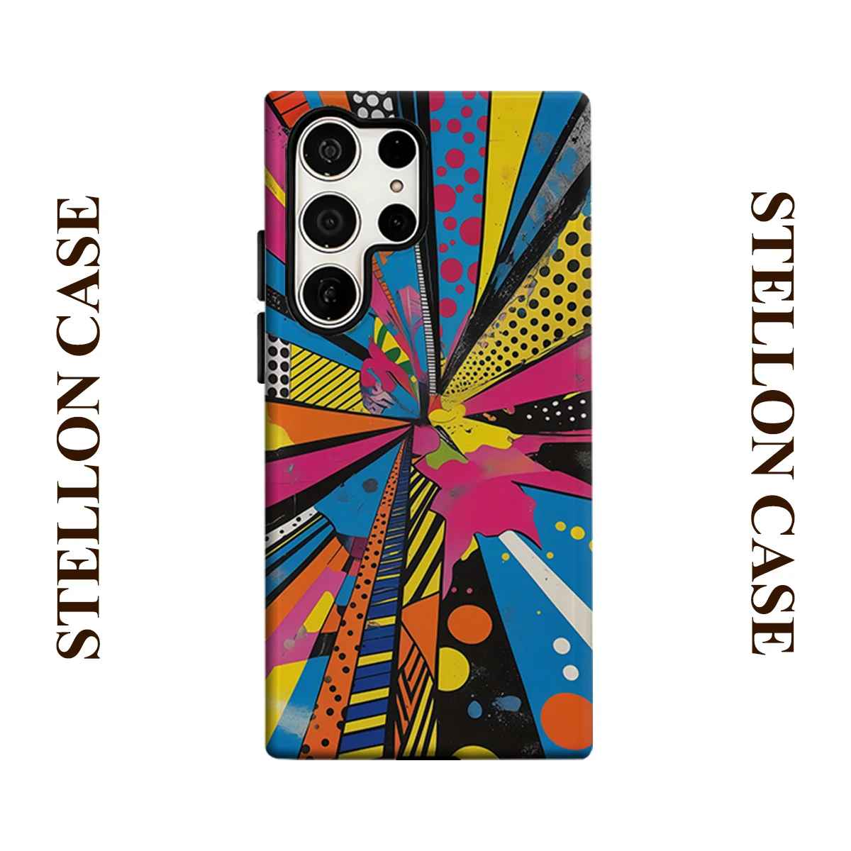Radial Pop Phone Case for Samsung Galaxy S25 Ultra S24 S23 Ultra Plus Glossy Double-layer Back Cover