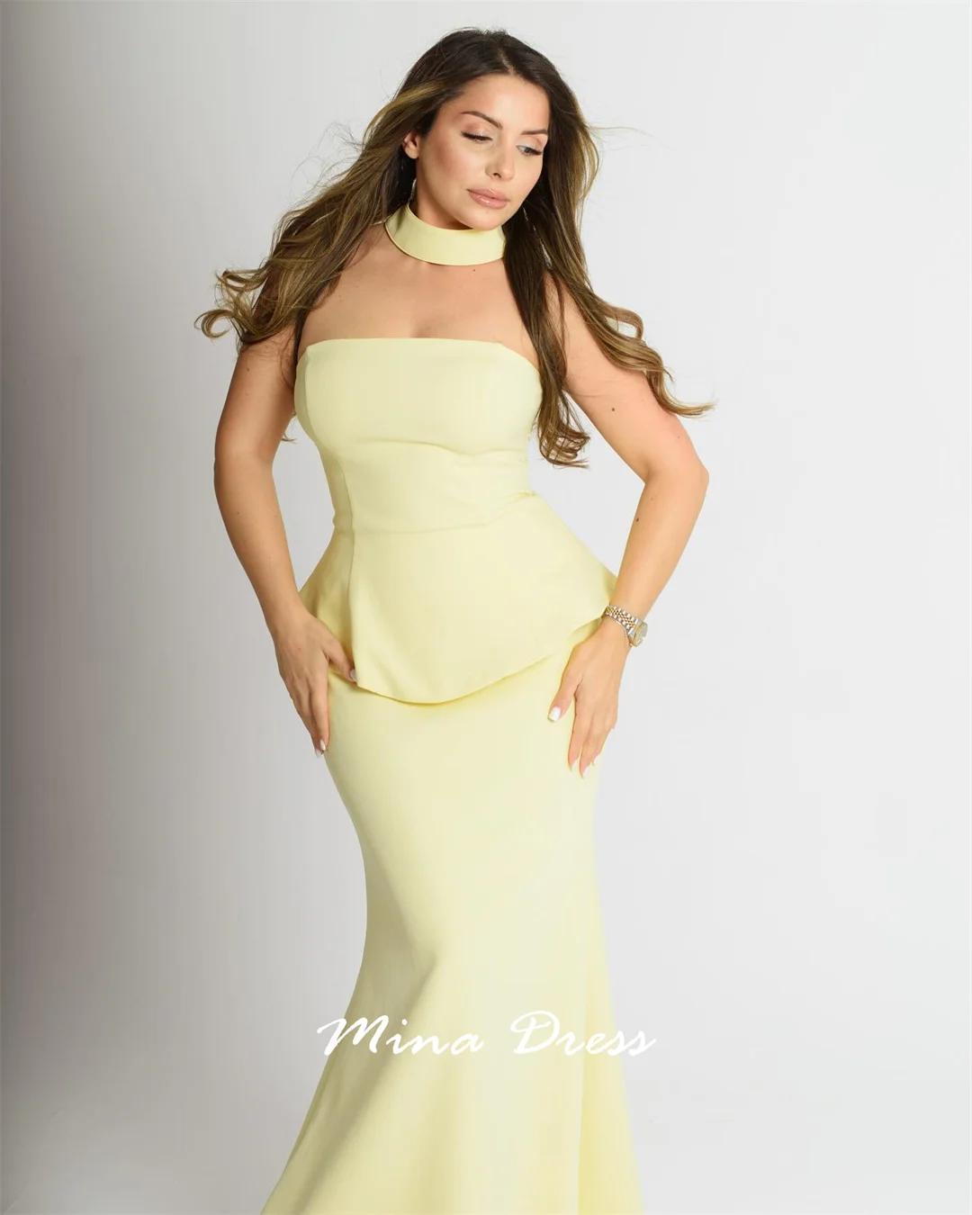 Mina personnalisé bustier tubulaire robes de bal de luxe femmes robe de soirée sans manches robes élégantes robes dos nu pour les événements spéciaux