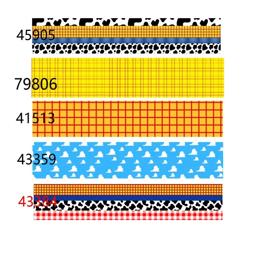50yards Cloud Grid Cow Spot Pattern Printed Grosgrain Ribbon Kids Hair Bow Gift Wrapping Sewing Craft Ribbons