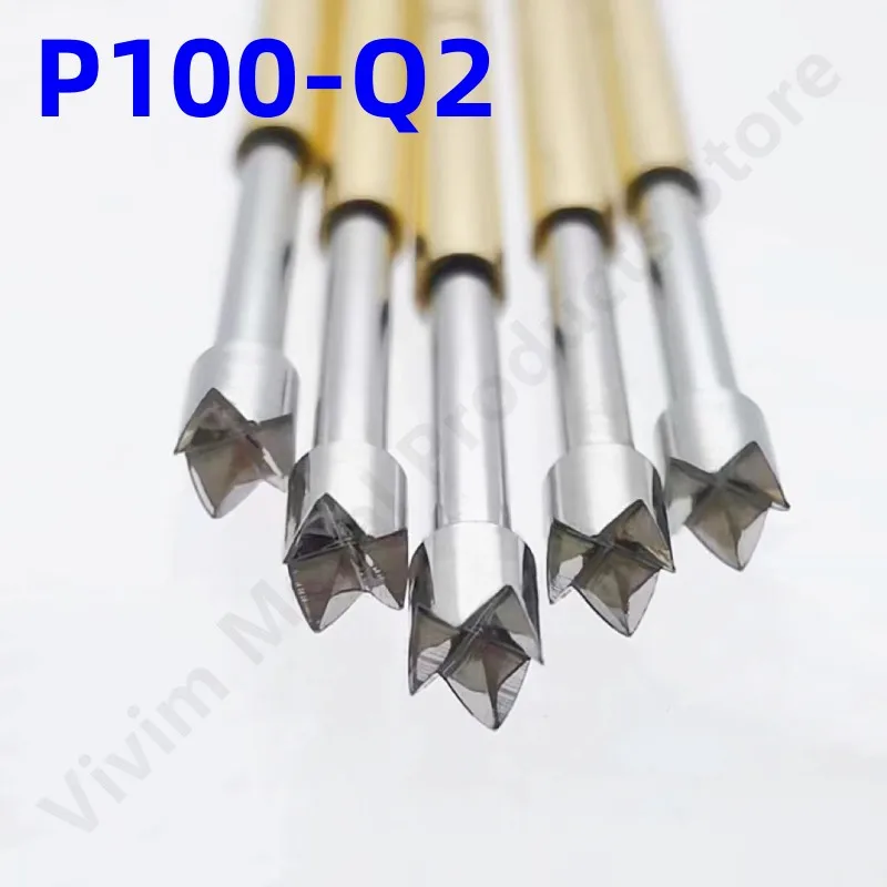 

100PCS Spring Test Probe P100-Q2 4-claw Head Test Pin Head Dia 1.5mm Length 33.35mm Needle Dia 1.36mm Spring Pogo Pin P100-Q