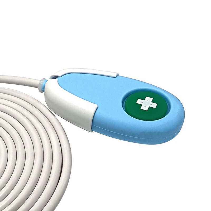 1 botão silicone alça enfermeira cabo de chamada para o sistema médico luz azul anti-bacteriano silicone com chaves luminosas