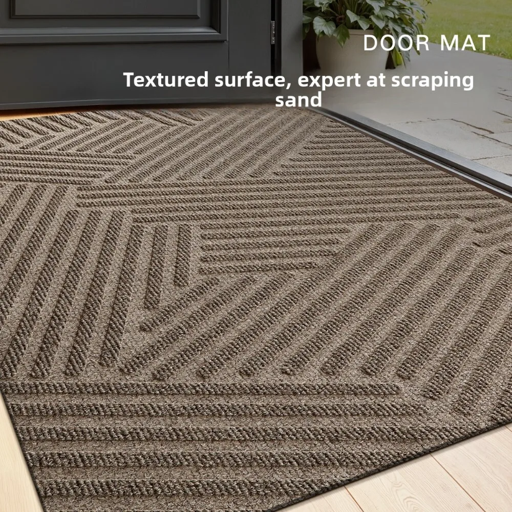 

Non Slip Front Door Mat Heavy Duty Outdoor Doormat Mud and Dirt Scraper Easy Clean Entryway Rug Durable Porch Carpet