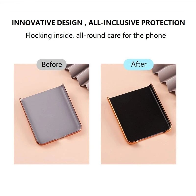 Luxury Plating Case for Samsung Z Flip3 Case Ultra-thin Explosion-proof Shell Tempered Glass Cover for Galaxy Z Flip 3 Case