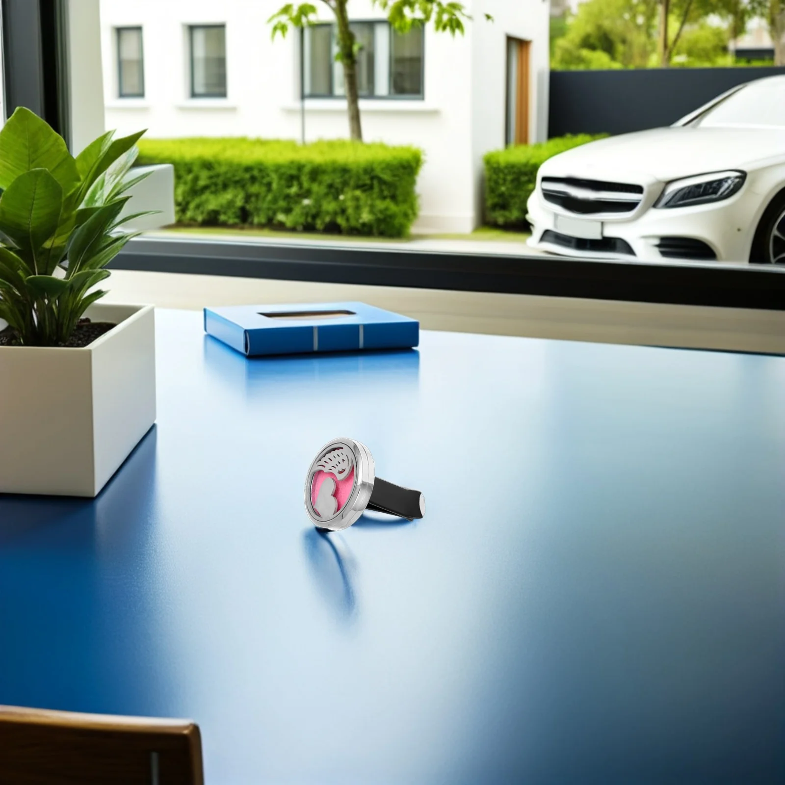 

Car Air Freshener Vent Clip Stainless Steel Essential Oil Diffuser Cotton Pads Reusable Aromatherapy Car Vent Decor Long Lasting