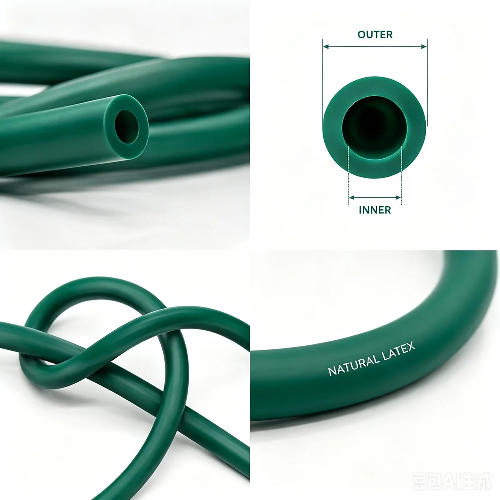 Dark Green Latex Rubber Hose ID 1.6~4mm  Rebound stability/tear resistance/equipment flow guidance/fitness tensile latex tube