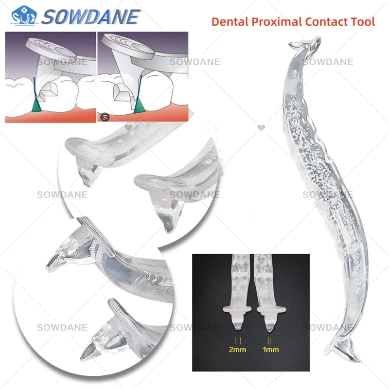 New Dental Proximal Contact Tool Transparent Instrument to Creat Form Tight Correct Interproximal Contacts Tool 1mm 2mm Sizes