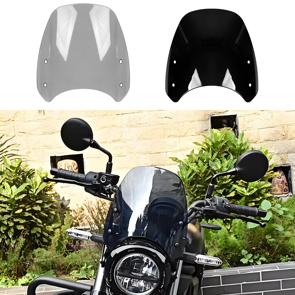 For Kawasaki Eliminator 500 Eliminator500 2024 2025 Motorcycle Windscreen Front Windshield Wind Deflector Shield with Bracket