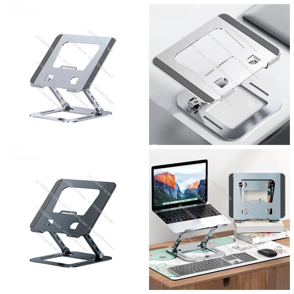 Carbon Steel Laptop Stand, Double-Axis Adjustable Folding Anti-Shake Bracket for Gaming and Office Use, 10 kg Load