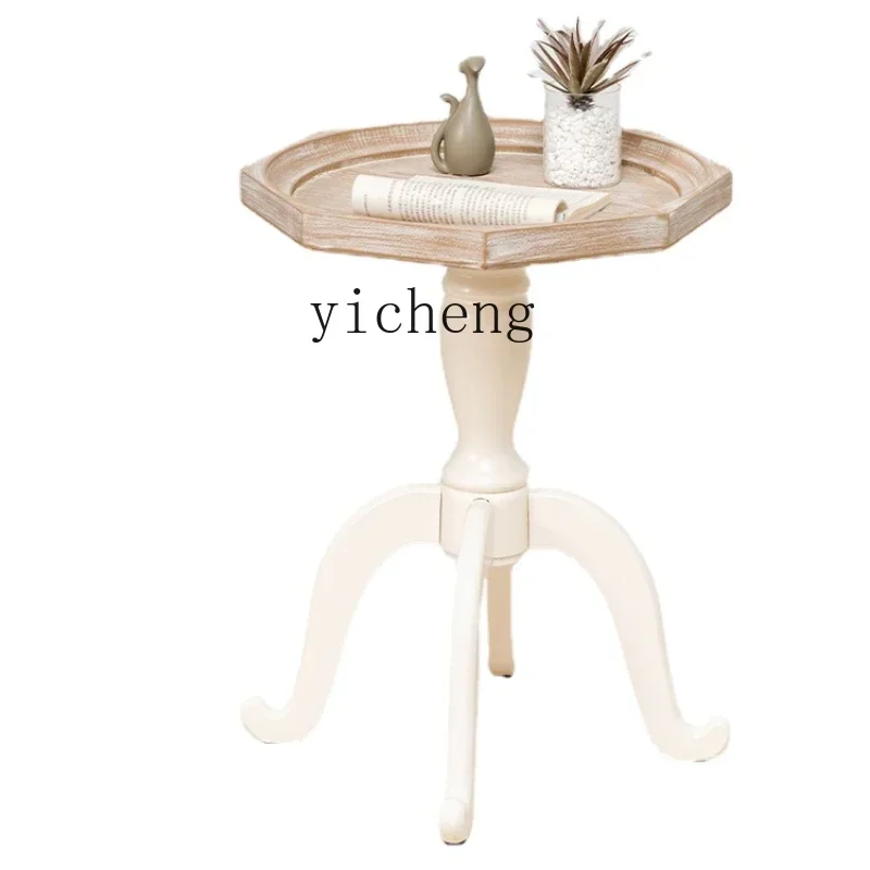 Retro Distressed Light Luxury Creative Sand Small round Table Small Coffee Table Mini Corner Table