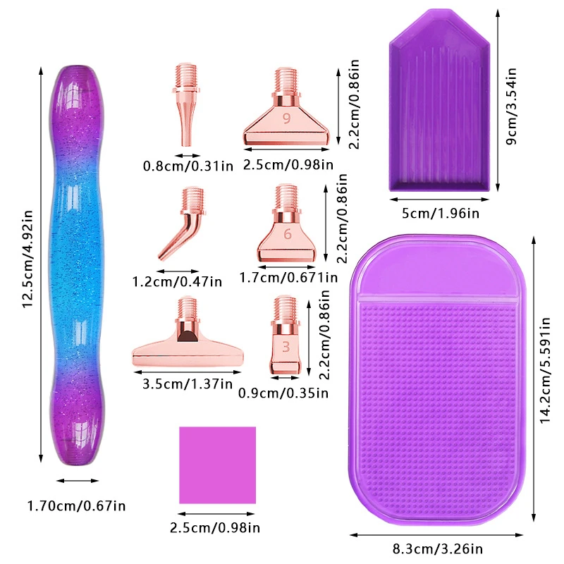 Diamond Painting New Resin Dotting Pen with Threaded Metal Tip, DIY Diamond Embroidery Tool Set