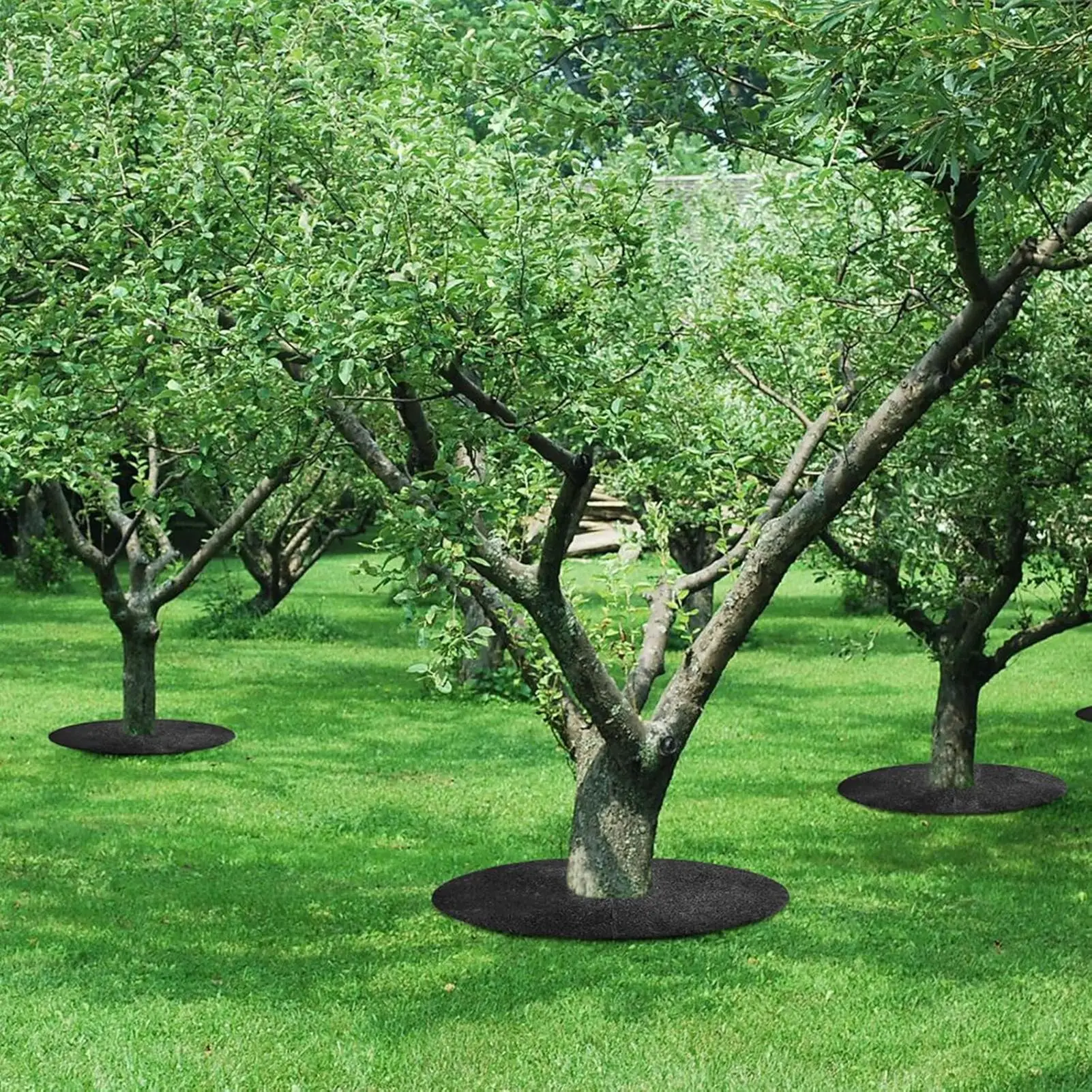 Non Woven Heavy Duty Reusable Tree Mulch Ring Cover Plant Protector Mat for Outdoor Landscaping Gardening Ground Protection