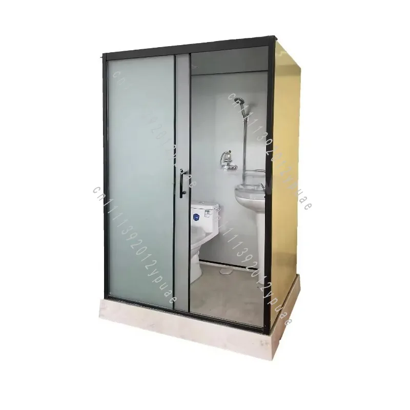 Portable Prefabricated Bathroom Unit, Integrated Mobile Shower & Restroom Cabin, Outdoor Modular Toilet