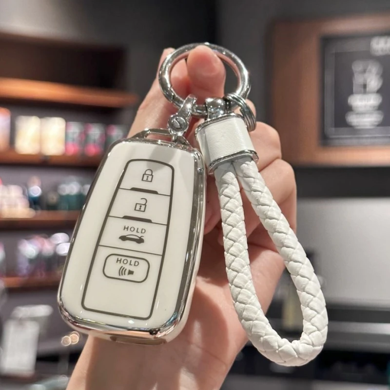 Osłona na breloczek TPU z smycz do breloczka dla 2018-2022 Toyota RAV4 Camry Corolla Avalon C-HR Prius GT86 góralski inteligentny klucz — zdjęcie 5