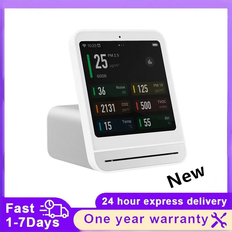Qingping 2nd Generation Smart Home Air Quality Monitor 4'' Touch Screen Temperature Humidity Sensor TVOC CO2 PM2.5 Detector Comp