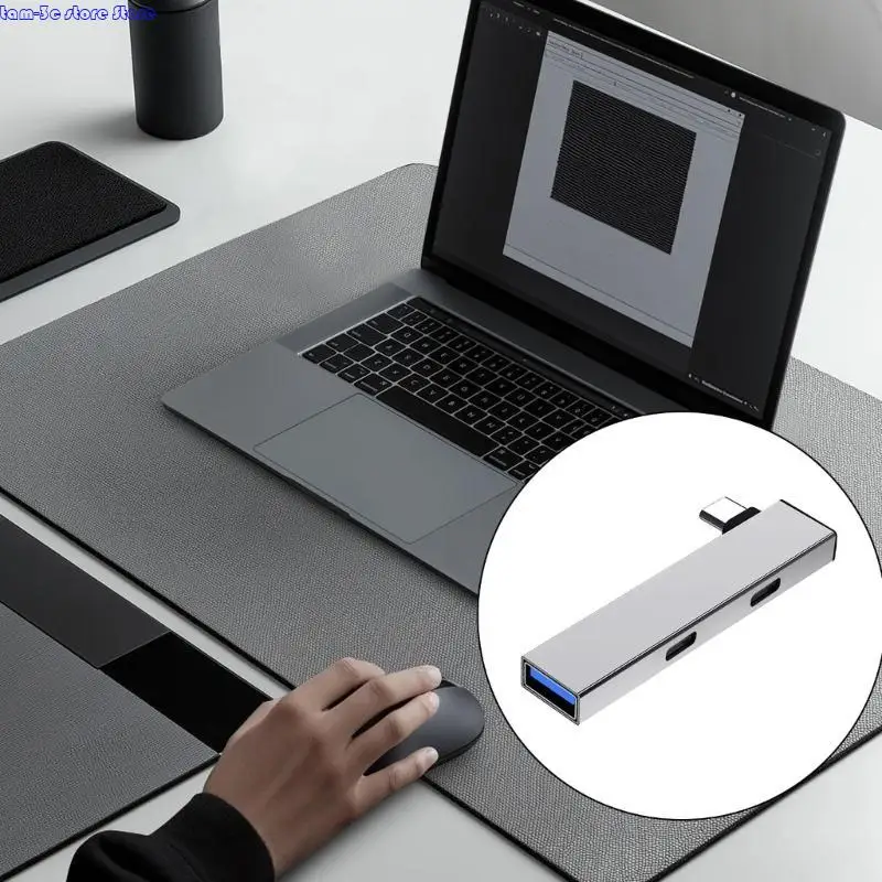 D0UA 휴대용 USB C Hub Type C ~ 2Type C USB 스플리터를 광범위하게 사용하고 플러그 및 재생