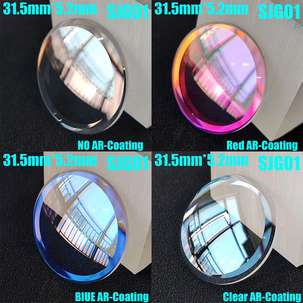 

Double bubble mirror, 31.5x5.2x2.9mm sapphire crystal large chamfer blue/red AR coating watch glass suitable for SKX007 SKX175