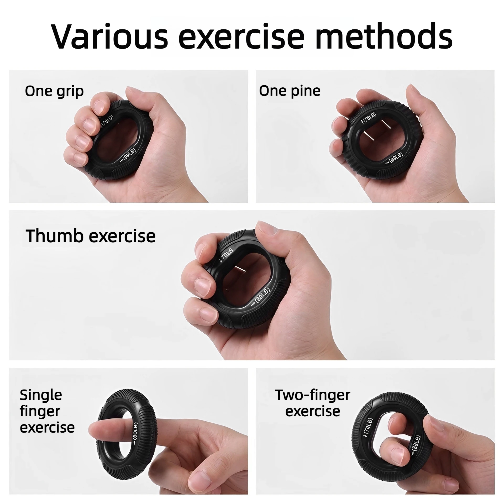 Silikon Finger Greifer Ring Hand Muskel Stärker Ring Handgelenk Finger Trainer Übung Karpaltunnelsyndrom Expander Workout Fitness Gerät – Detail 3