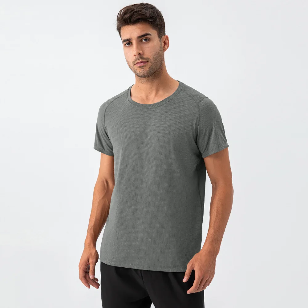 Men Loose Casual T-Shirts Short Sleeve Gym Tops Male Breathable Sport Running T Shirt Tees Round Neck Quick Dry Shirts Man Top