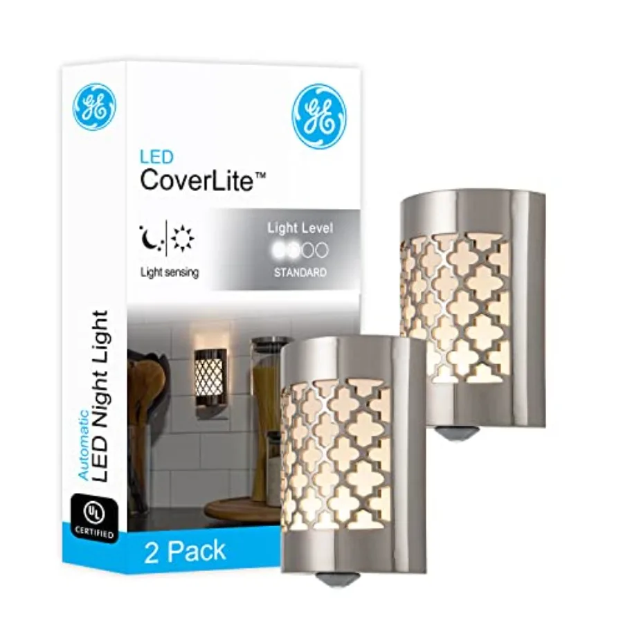 

CoverLite LED Night Lights Plug into Wall 2-Pack, Plug in Night Light, Dusk to Dawn, Warm White, Auto-On/Off, for Adults Room B