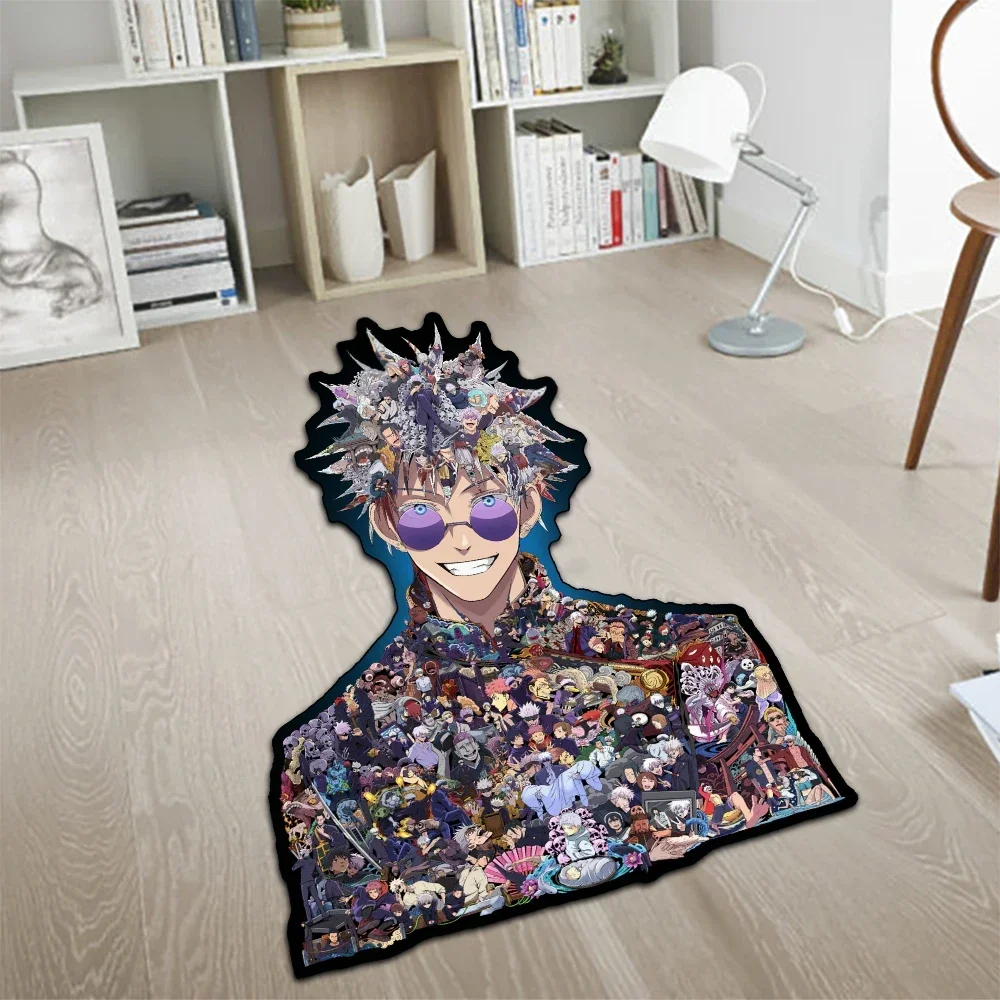 Custom Irregular Anime Rug Jujutsu Kaisen Gojo Satoru Sukuna Toji Wall Art Handmade Carpet Area Rug for Home Decor