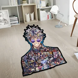 Custom Irregular Anime Rug Jujutsu Kaisen Gojo Satoru Sukuna Toji Wall Art Handmade Carpet Area Rug for Home Decor