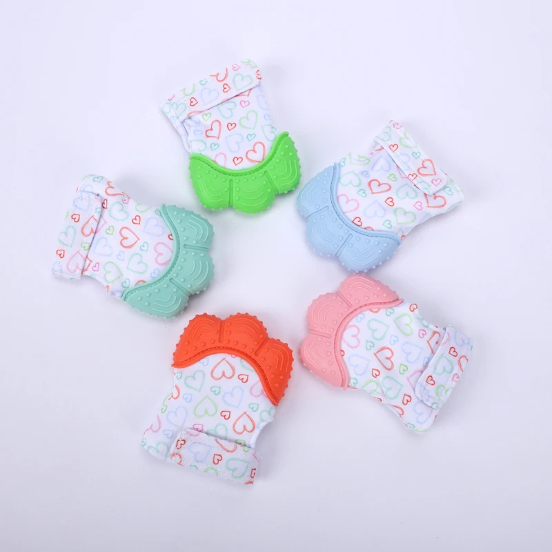 Baby Silicone Mitts Teething Mitten Cartoon Shaped Glove Soft Teething Chewing Toy Baby Stuff Baby Printed Gloves For Children