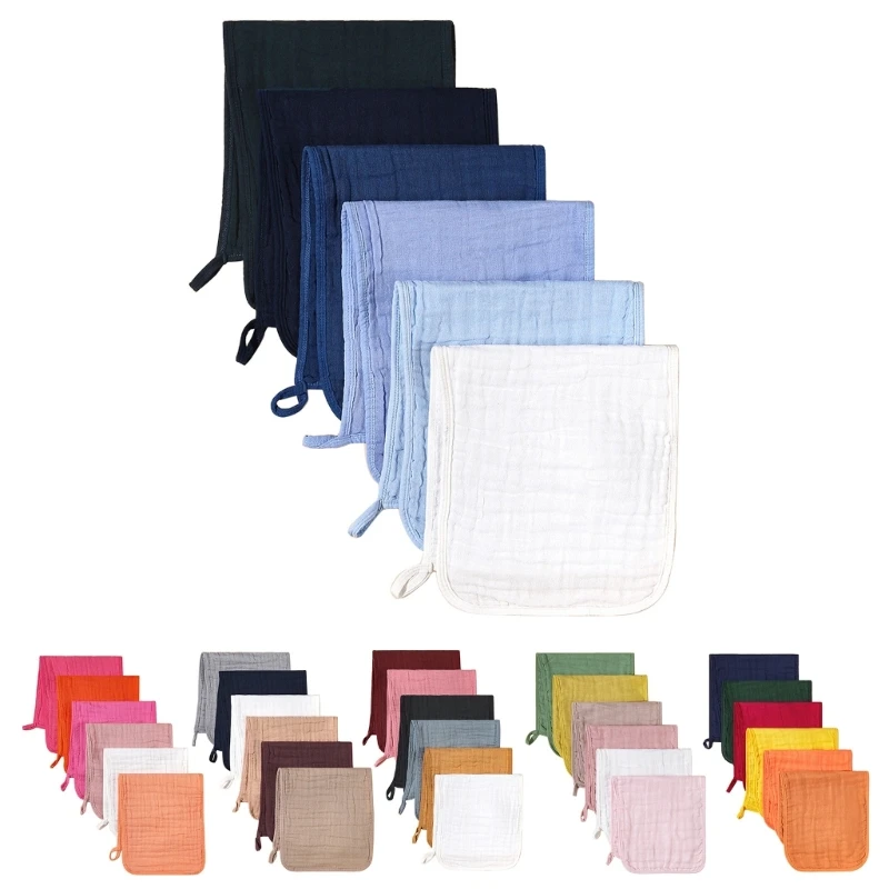 

6pcs Drooling Bib Burp Cloths for Baby Gender Neutral Infant Pillow Cover Solid Color Burping Towel Newborns Shower Gifts