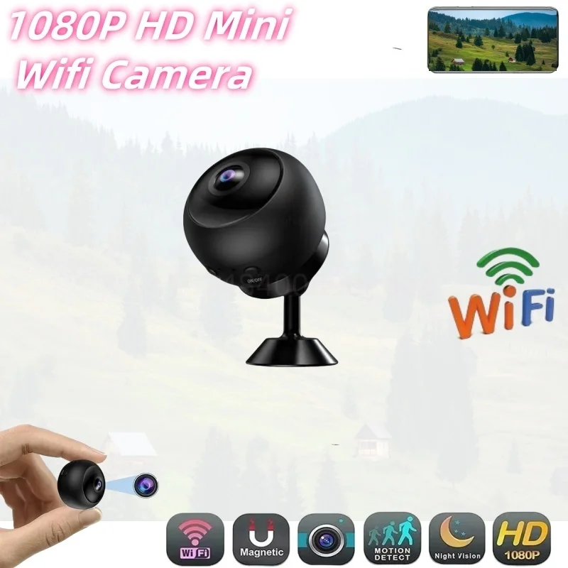 

1080P HD Mini Wifi Camera Fisheye Indoor Smart Home Night Vision Webcam Camcorders Security Protection Surveillance Recorder