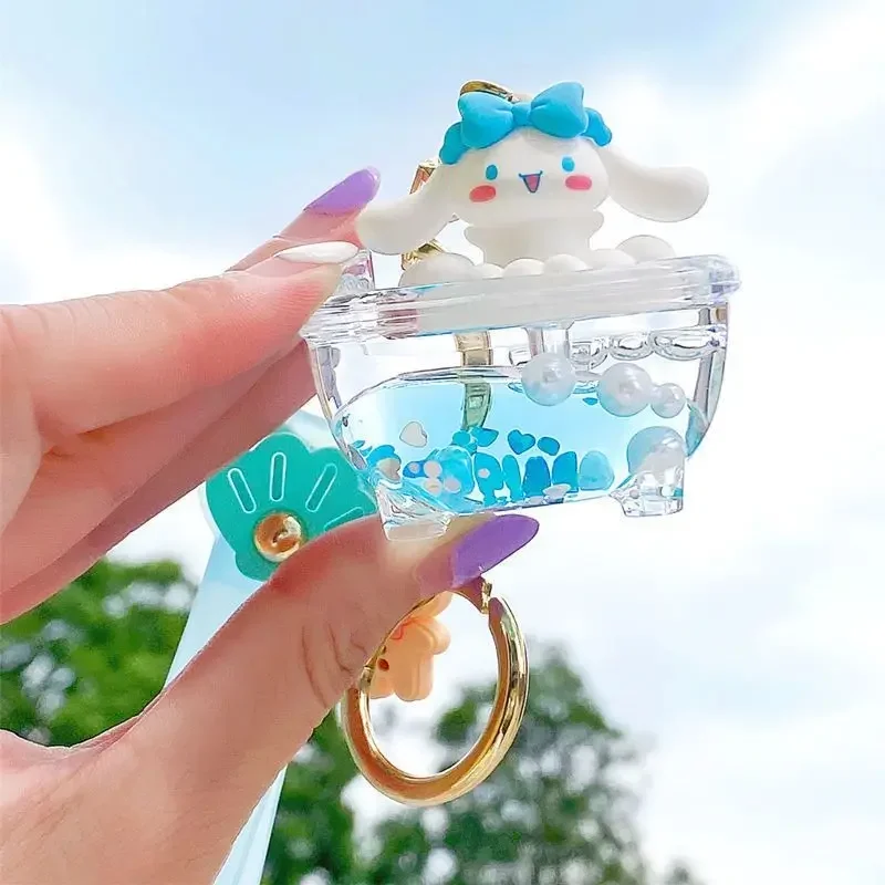 Sanrio moja melodia rodzina Cinnamoroll I Love Bath Series figurka Anime kreskówka Kuromi Hello Kitty wisiorek słodka ozdoba Kawaii