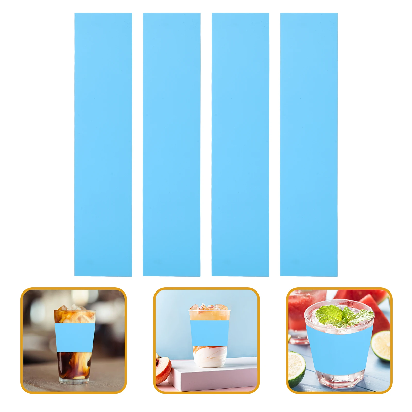 

4pcs Glass Anti-Skid Sleeves Silicone Coffee Cup Portable Lightweight Drinking Bottle Non-Slip Mug Covers